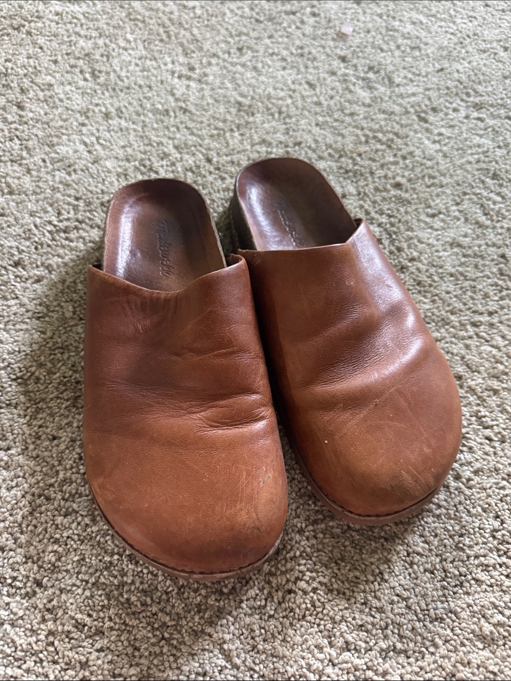 Madewell Brown Leather Clog Mules - Picture 2 of 3